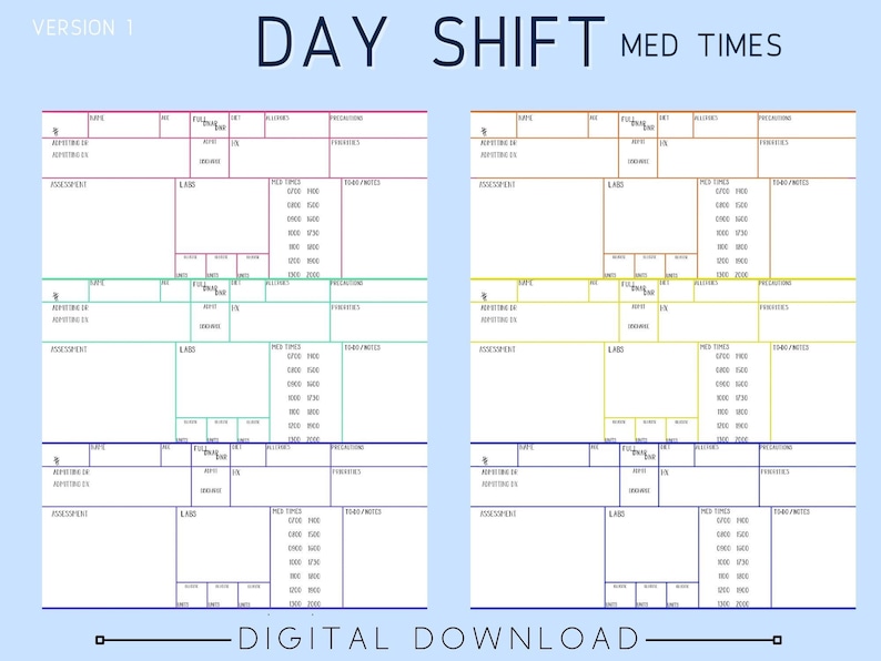 6 Patient Nurse Report Sheet/brain Sheet - Etsy