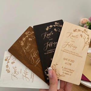 Rustikale Holzhochzeitseinladungen, Laser-Cut-Hochzeitseinladungskarten, personalisierte Holzeinladungen, Boho-Hochzeitseinladungskarte