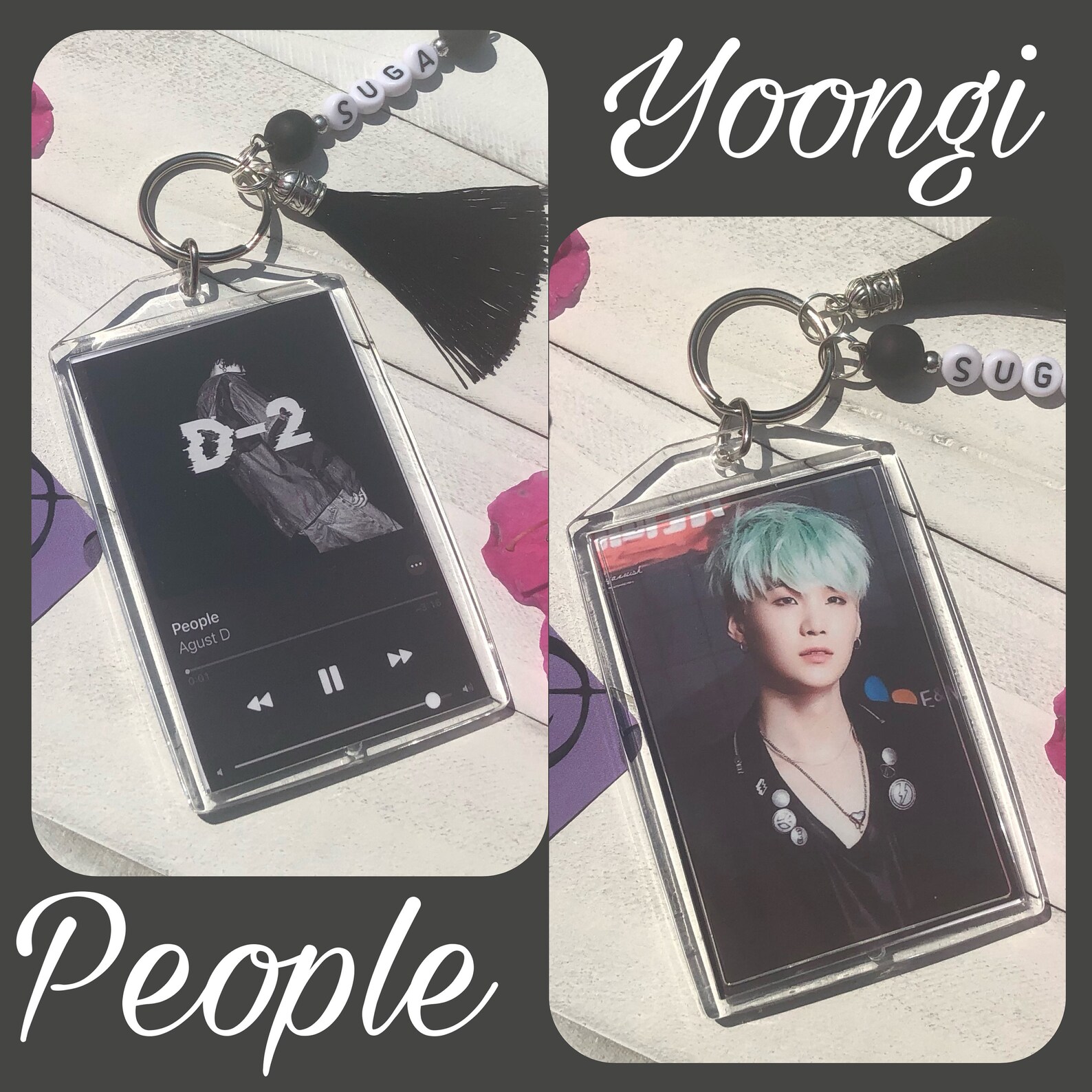 BTSKeychainPhotosKPOPDouble SidedPersonalizedCustom Etsy
