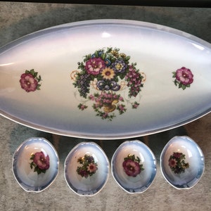 Porcelain Tray and Condiment Bowls- Made in Germany