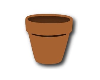 May include: A terracotta-coloured flower pot with a dark brown interior and a horizontal line detail. The pot is a classic shape, suitable for various plants and gardening projects.