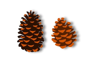 Skiktad tallkotte SVG, Skärfil, Skogsdekoration eller utsmyckning, Digital Skärfil för Cricut, Die Cut