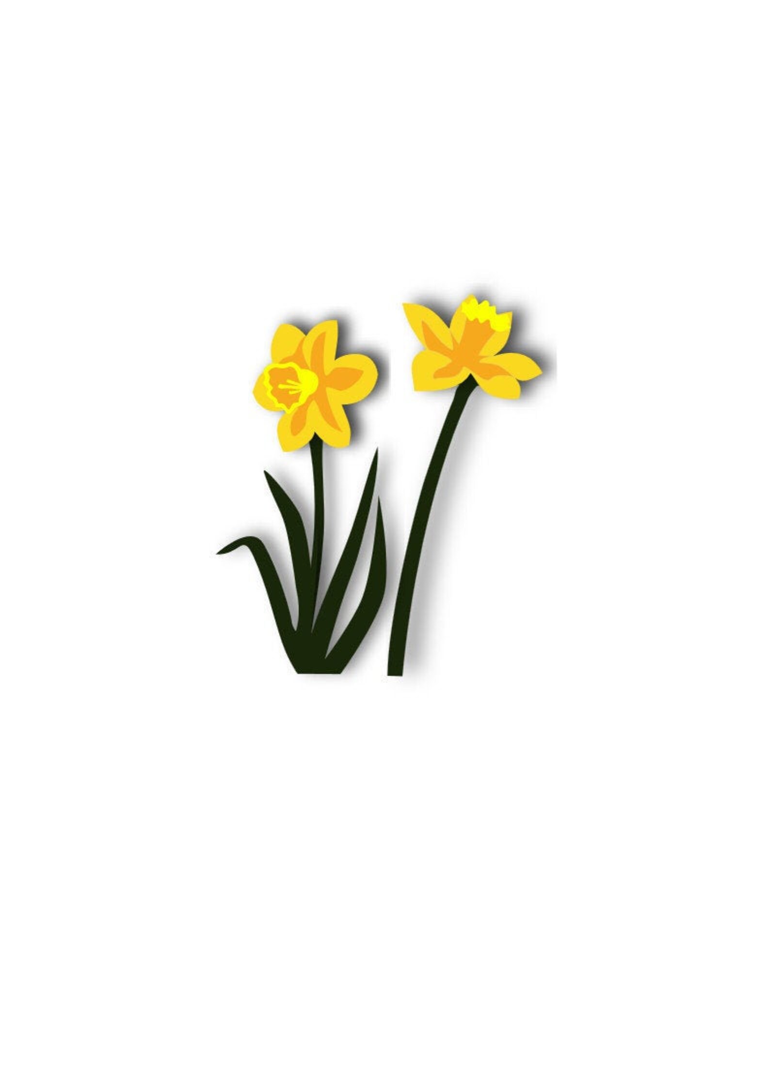 Layered Daffodil SVG, Digital Cutting File, Floral, Jpg Dxf Eps Pdf Png