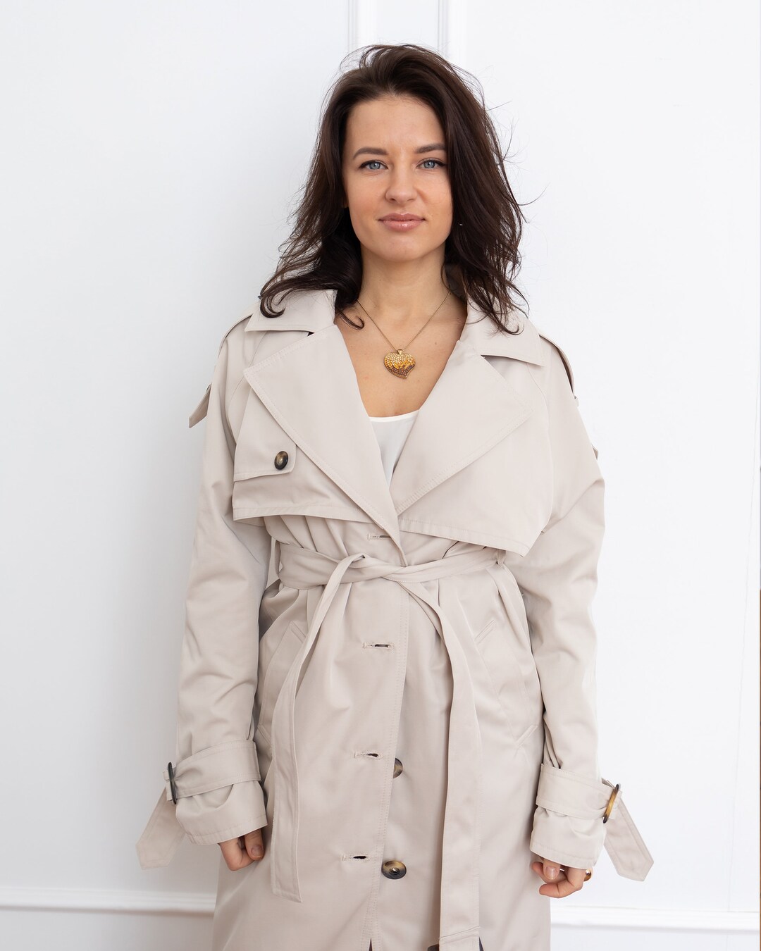 Women's Contrast Trim Trench Coat | Slim main image 1