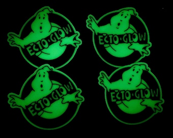 Paquete de 4 pegatinas Ecto Glow que brillan en la oscuridad