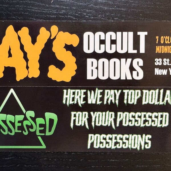 Ray’s Occult and Repossessed Double Sided Bookmark