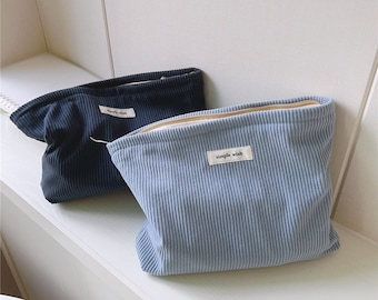 Corduroy cosmetic bag