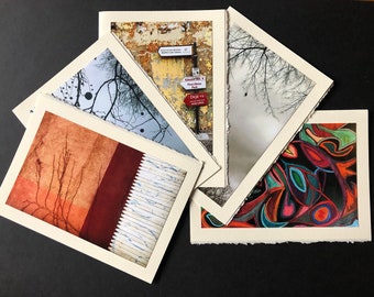 Five Greeting Cards (5x7 in.) With Photos of Nature and My Abstract Art