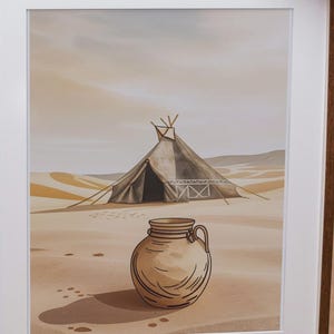 Berber Tuareg Pottery Art: Sahara Nomad Art (PNG, Digital Download, Bohemian Style Painting)
