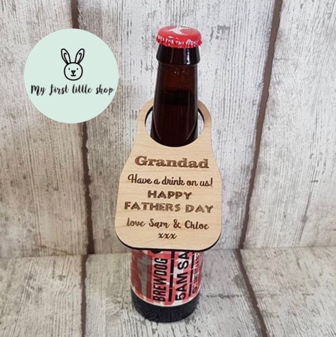 Personalised wooden bottle topper Etsy