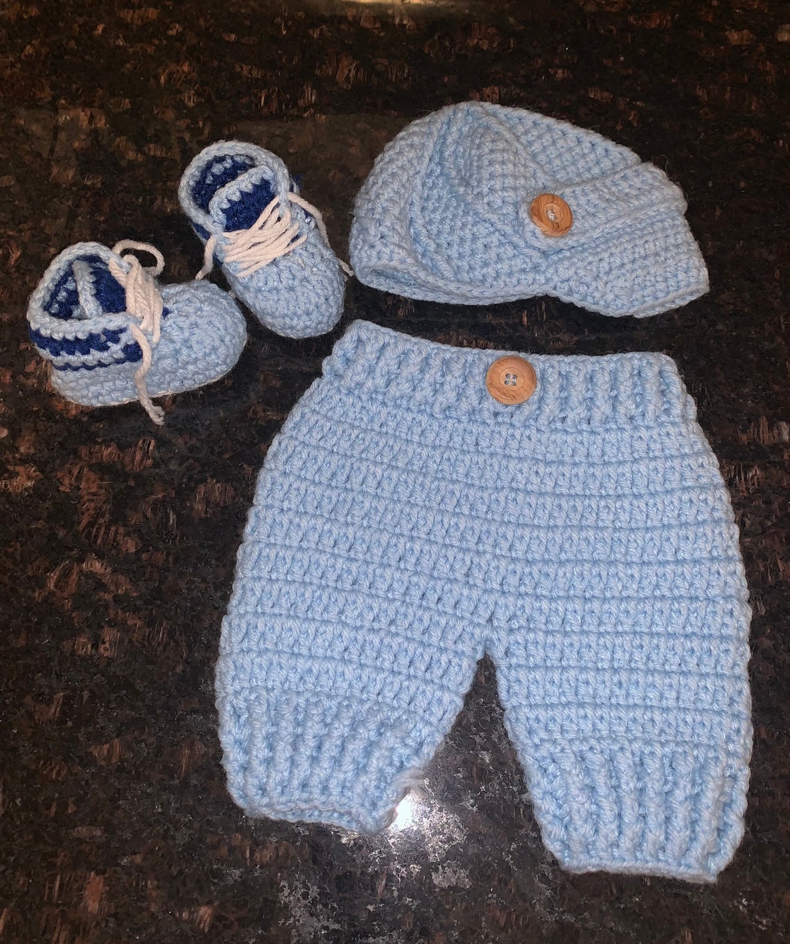 Newborn baby boy crochet outfit | Etsy