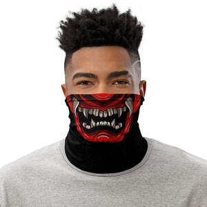 RED SAMURAI ONI Neck Gaiter face mask Washable and Reusable Urban Accesory