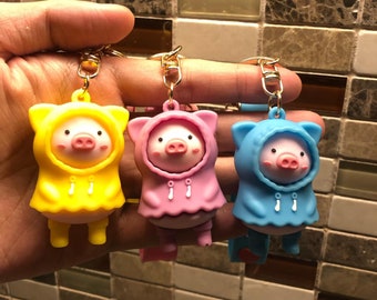 Portachiavi A Forma Di Maiale In Acciaio Inox, Placcato Oro 18K, Adorabile Animale Della Fattoria, Gioielli Divertenti Per Donne, Regalo Idea