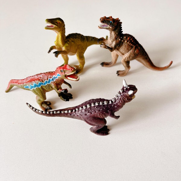 Dinosaur Figurines, Set of 4pcs, 4-5Inches Long, PVC, Perfect Toy & Decor for Dinosaur Lovers!