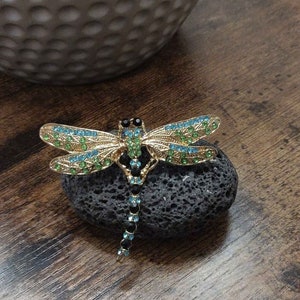 Beautiful Dragonfly Pin with Velvet Pocket, 2&quot; X 2.75&quot;