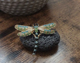 Beautiful Dragonfly Pin with Velvet Pocket, 2" X 2.75"