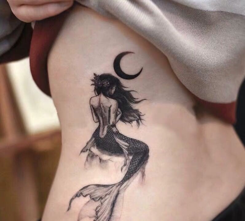 Mermaid Tattoo - Etsy Mermaid Tattoo - Etsy