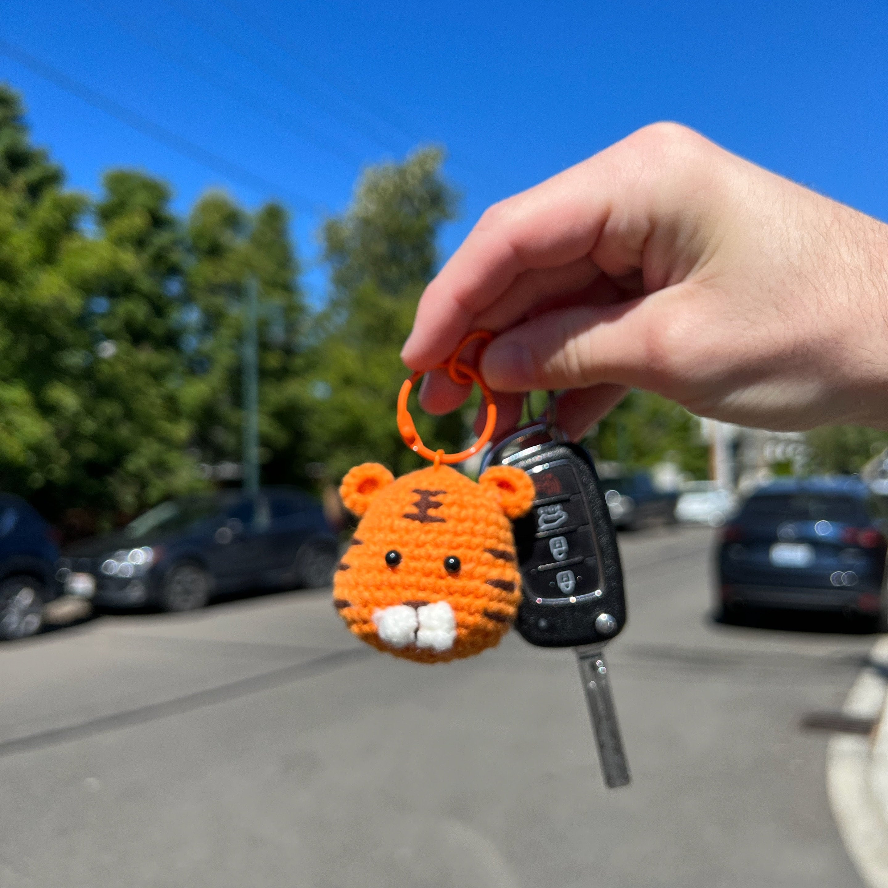 Crochet Tiger Keychain, Handmade Knitted Gift - Etsy
