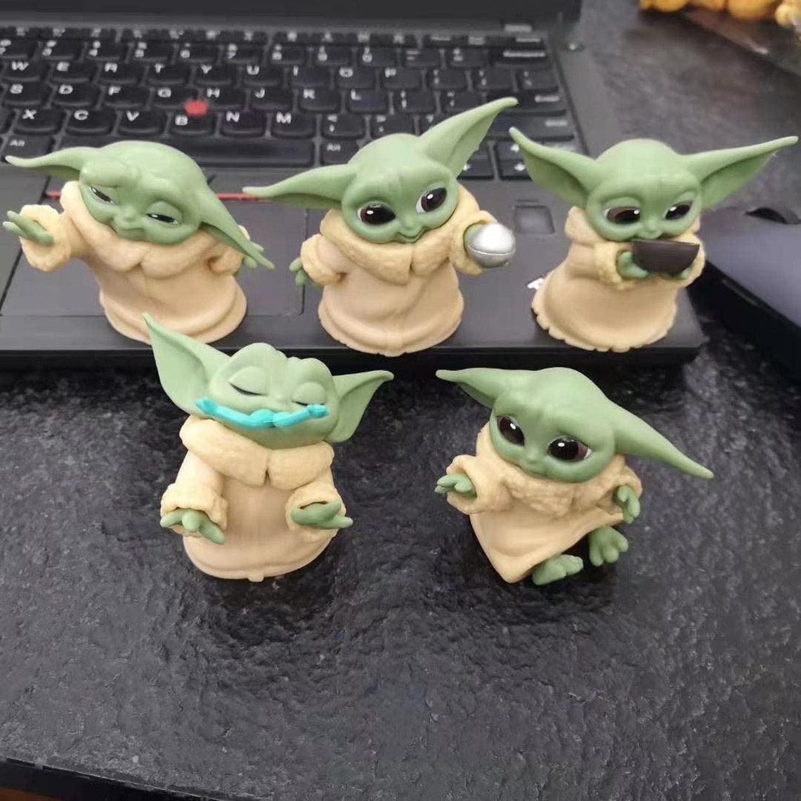 Funny Baby Yoda Figures Great Star Wars Gift Set of 5pcs Etsy