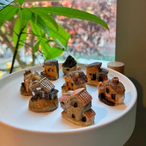 House Miniatures, 8 Different Designs, Fish Tank Decor, Plant Decor, Cabin Miniatures,  1.5&quot; tall.