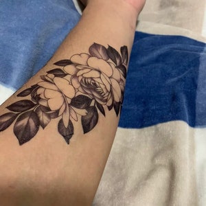 Waterproof Tattoo, Peony Flower Tattoo image 2