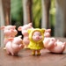 Whole Set of 6, Six Cute Pig Miniatures, Desk Decorations, Plant Decorations, with Gift Box, Pig Figurines 