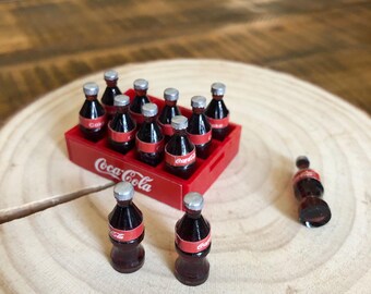 thumbnail interactive-video image 1 of Miniature Coca-Cola Soda Box Set - 1:12 Scale Dollhouse Drink Accessories (Bottled Coke) 1 of 5