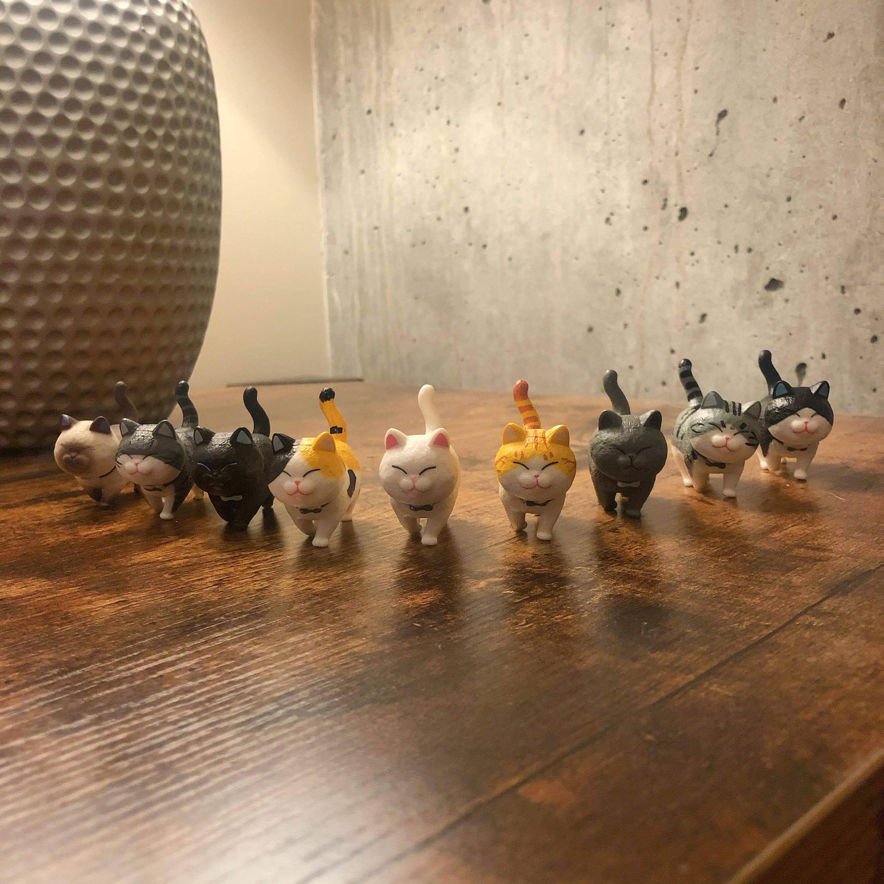 Set of 9 Cat Miniatures 9 pieces Adorable Kitty Figurines Etsy