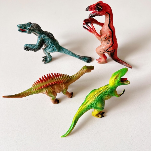 Dinosaur Figurines, Set of 4pcs,  4-5Inches Long, Perfect Toy & Decor for Dinasour Lovers!