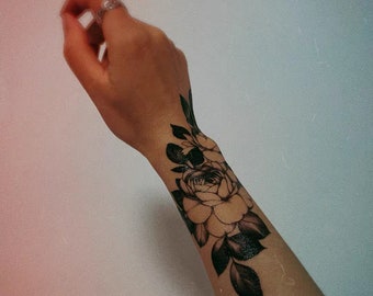 Waterproof Tattoo, Peony Flower Tattoo