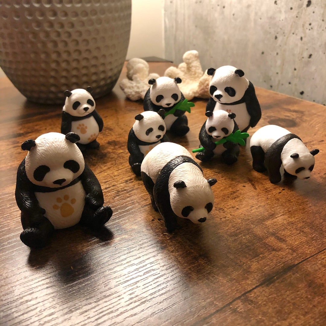 Set of 8 Cute Panda Miniatures, Desk Decorations, Plant Decor, Perfect  Gift22.5inches Tall 