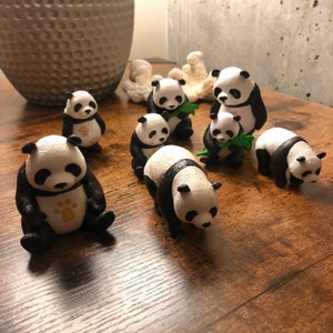 Set of 8 Cute Panda Miniatures, Desk Decorations, Plant Decor, Perfect Gift!(2~2.5inches tall)
