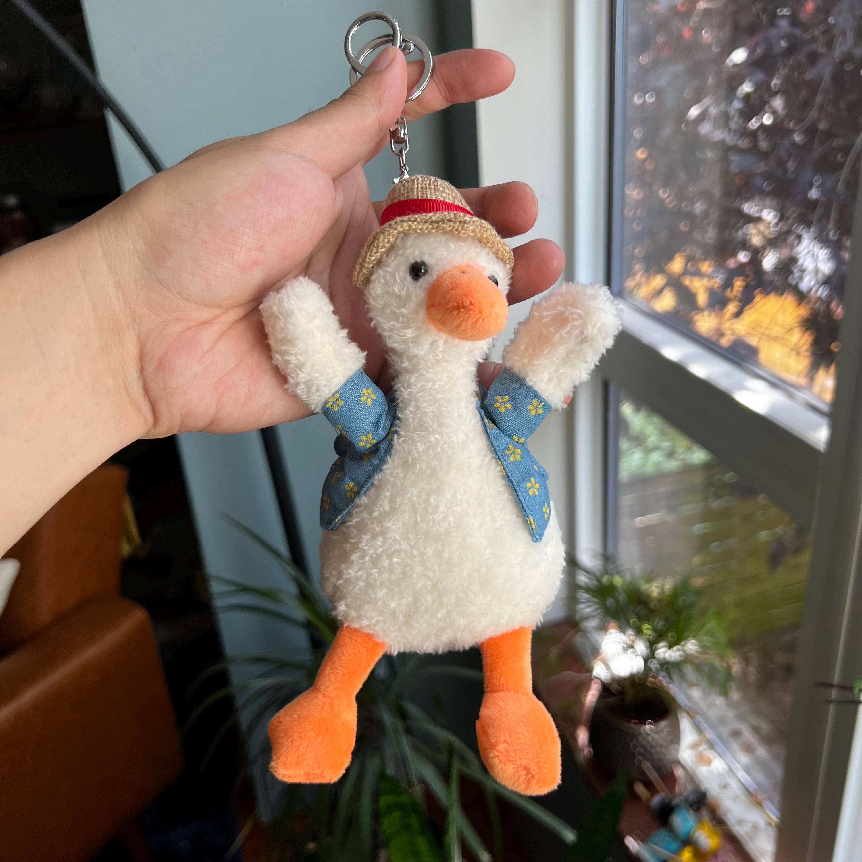 Portachiavi A Forma Di Anatra Gialla In Peluche - Morbido Ciondolo Per Chiavi, Borsa, Zaino - Regalo Simpatico - Dimensioni 3x5 Cm - 5