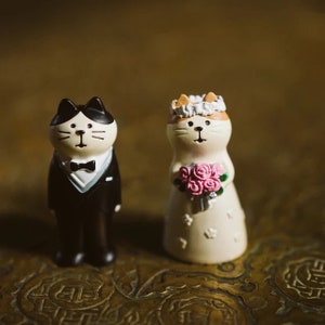 Super Cute Cat Figurines, Wedding Cats, Wedding Cake Toppers, Cat Lovers, with Gift Box