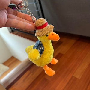 Cute Duck Keychain, 7 inches long, stainless steel chain  Bag Key Chain Great for gift