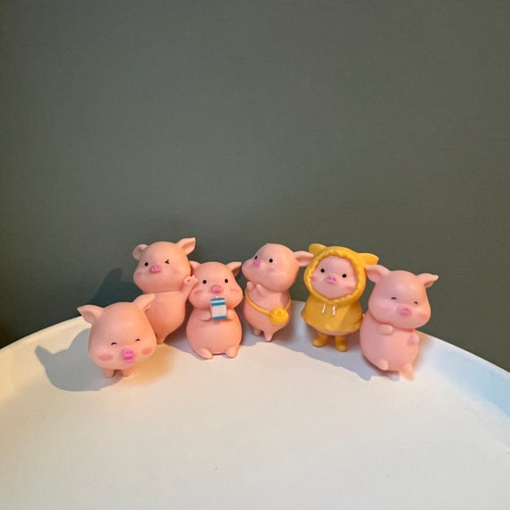 48 Mini-Harz-Schweine – Rosa Glücksschweine In 4 Posen – Für DIY, Miniaturlandschaften & Desktop-Deko