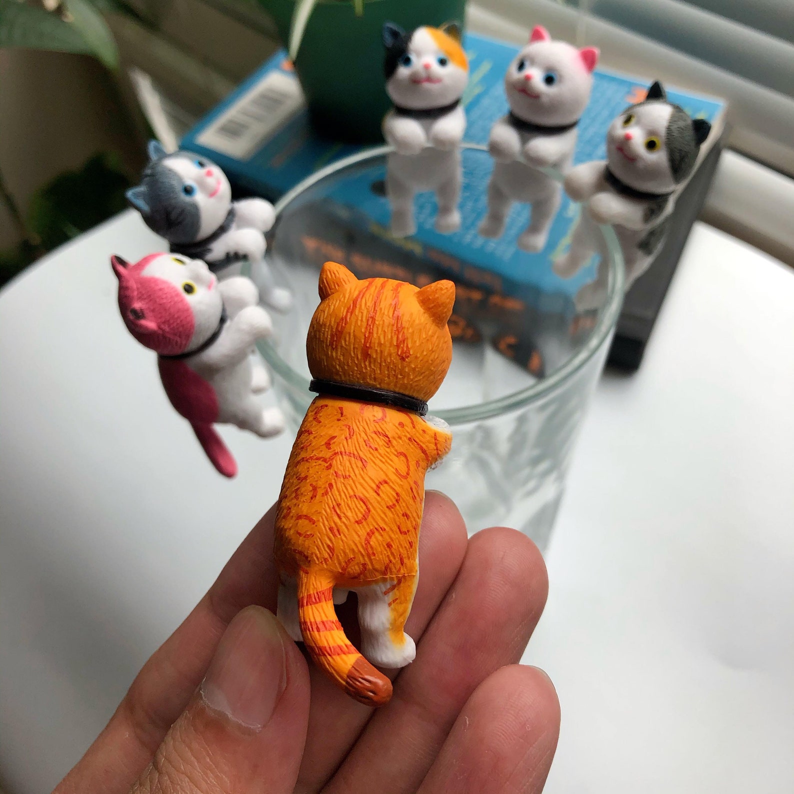 Handmade Cute Cat Figurines Set of 6 Different Cat Etsy