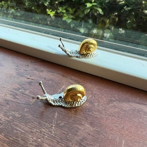 Snail Figures, Brass Snail Figures, 1.6&quot; Long
