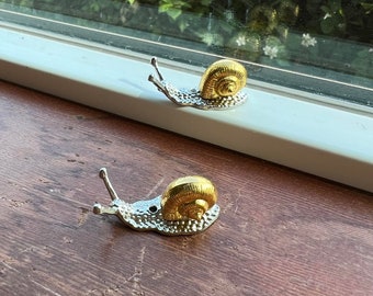 Snail Figures, Brass Snail Figures, 1.6&quot; Long