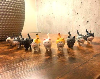 Cat Miniatures (9 pieces), Adorable Kitty Figurines, 2&quot;X1.5&quot;, Cat Figures