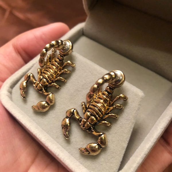 Handmade Scorpion Earrings, with Velvet Jewelry Box, Perfect for Gift