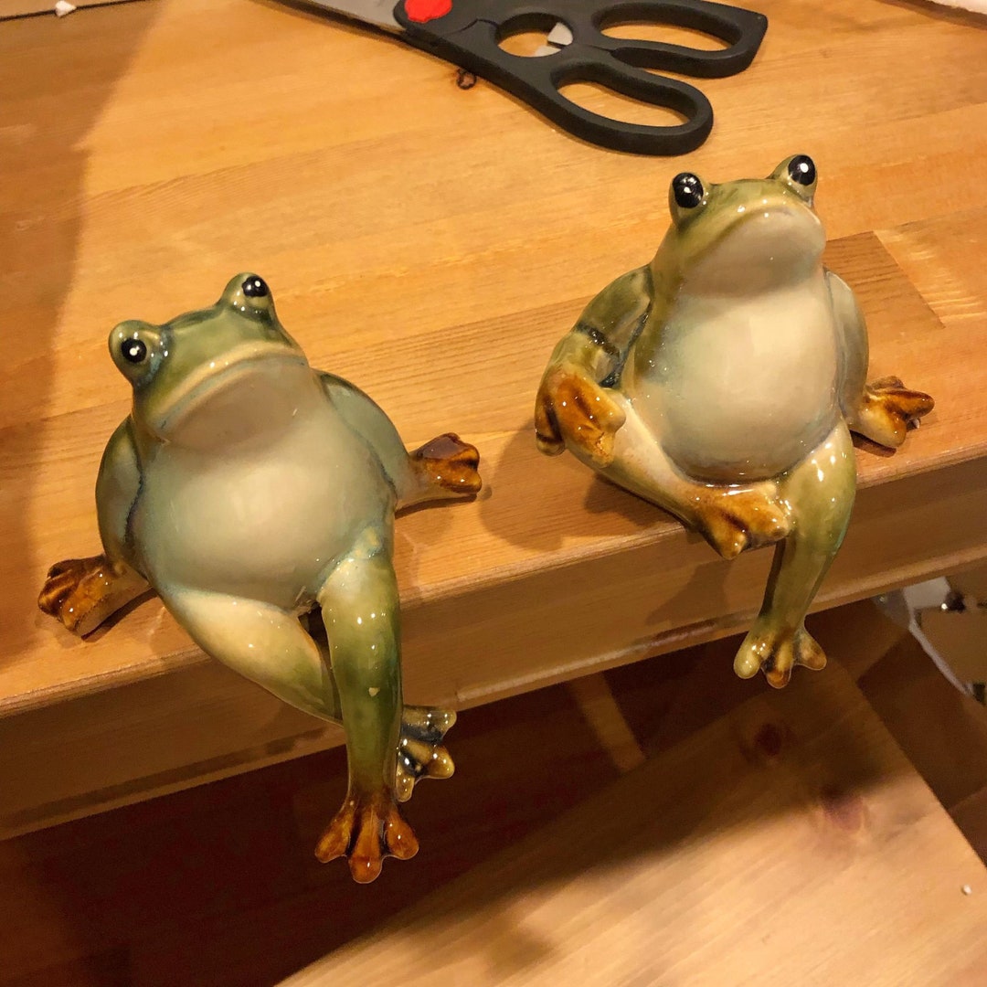 Big Belly Frog Figures Funny Frog Statues Frog Sculptures Etsy