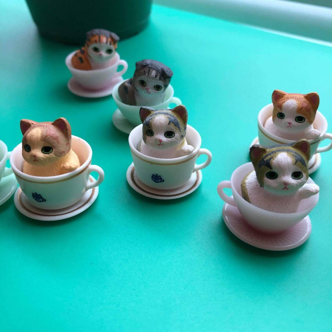 Set of 8 Teacup Cats 2cm Tall With Giftable Box. Etsy