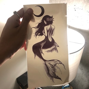 Mermaid Temporary Tattoo, Waterproof Tattoo