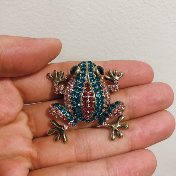 Rainforest Frog Brooch, Frog Pin, with Giftable Velvet Pocket