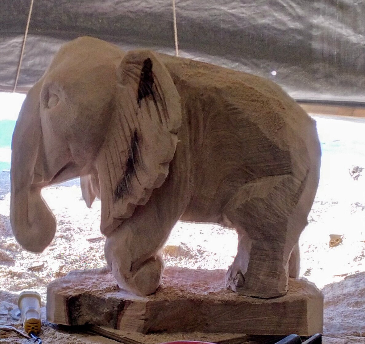 3x3 elephant chainsaw Carving Etsy
