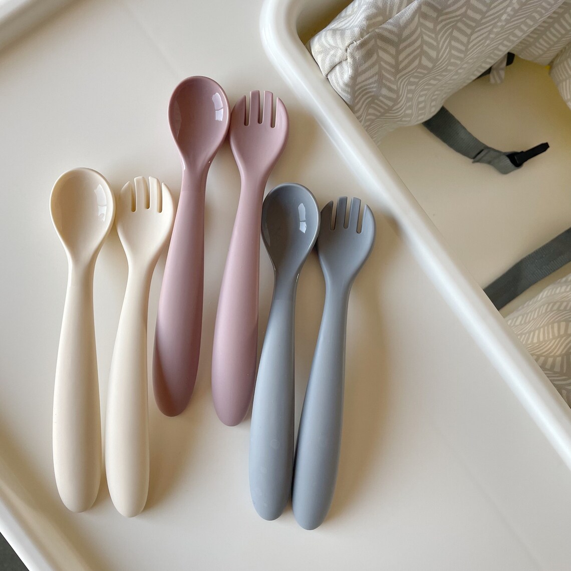 Silicone forks spoons baby girl baby boy Etsy