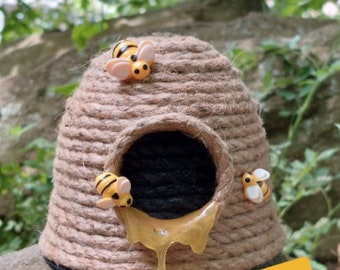 Mini Skep Bee Hive Without the Loop, Jute Bee Hive, Bee Tier Tray, Kitchen  Decor, Bee Decor, Bee Kitchen Theme, USA, Winnie the Pooh Decor 