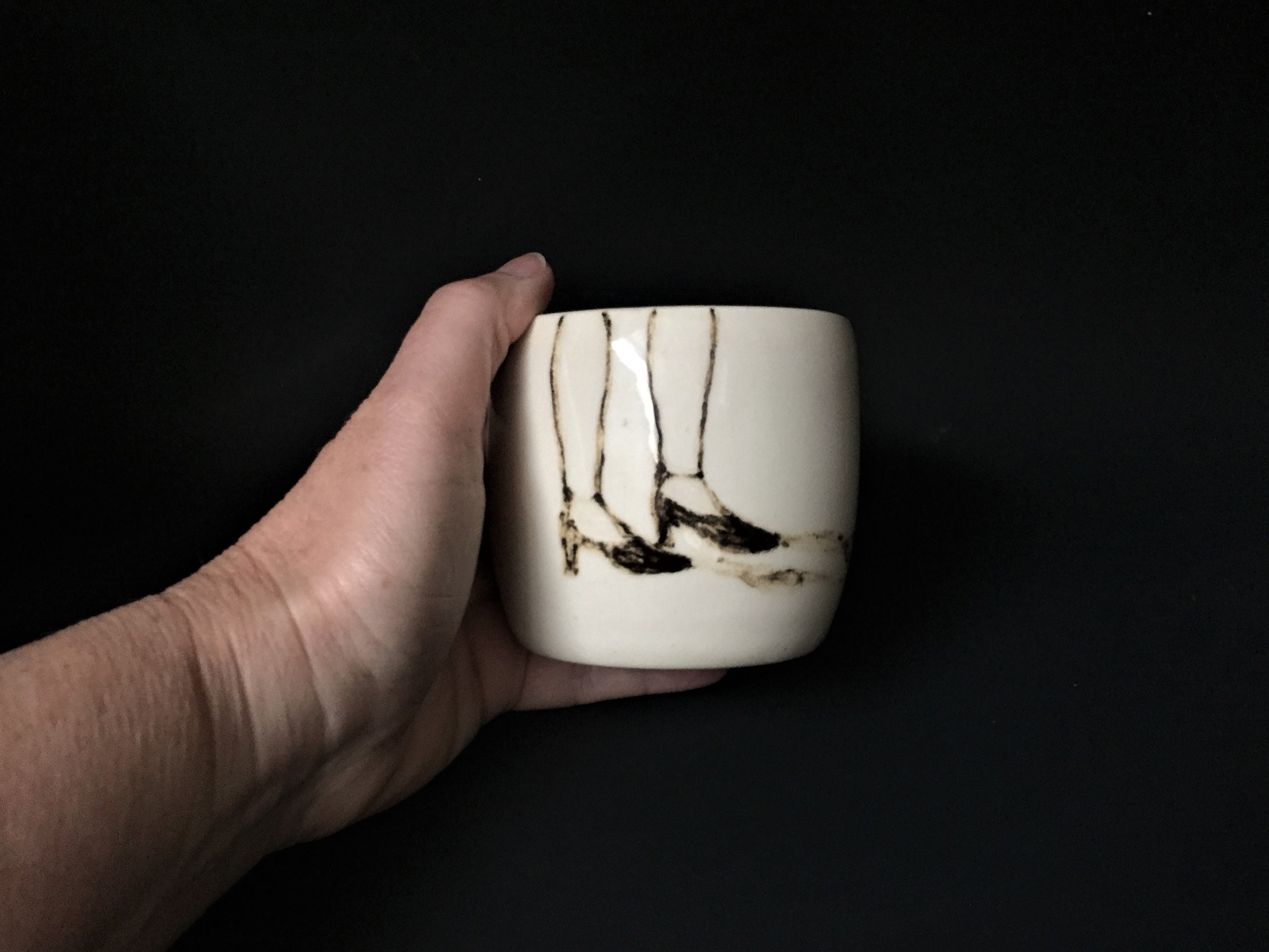 Mug en Céramique avec Décor Aux Pieds Peints