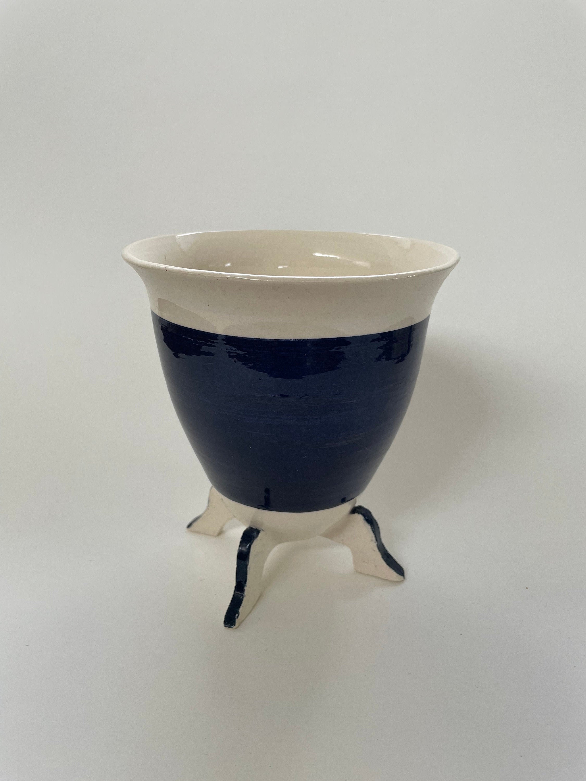 Vase sur Pieds ou Coupe Haute en Céramique